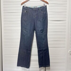 Liz Claiborne Jeans Womens Petite Straight Blue Denim 100% Cotton Size 6